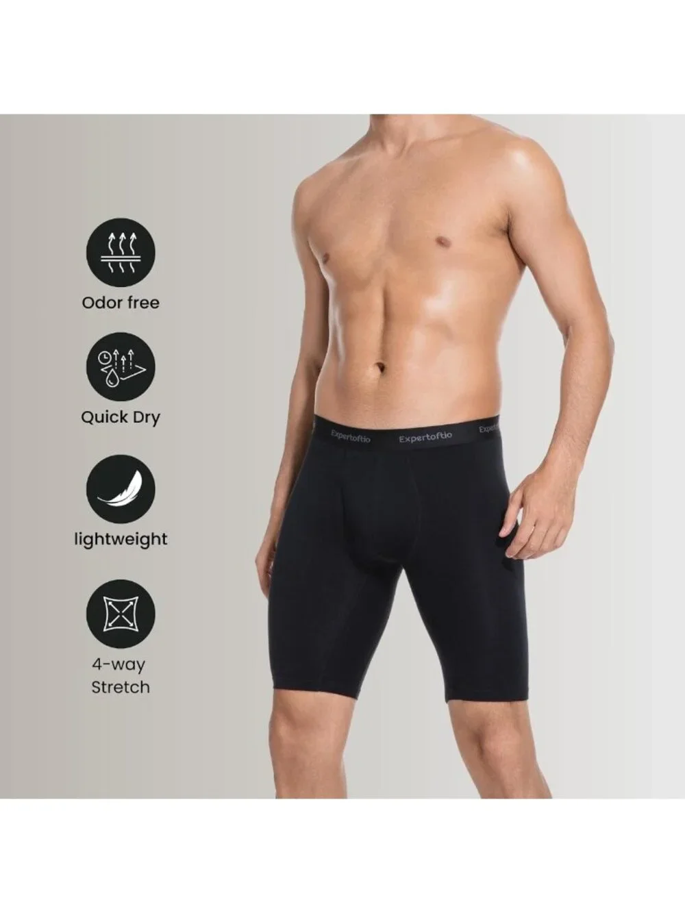 Men's Athletic Cotton Boxer Briefs Pack - Long Leg, Breathable